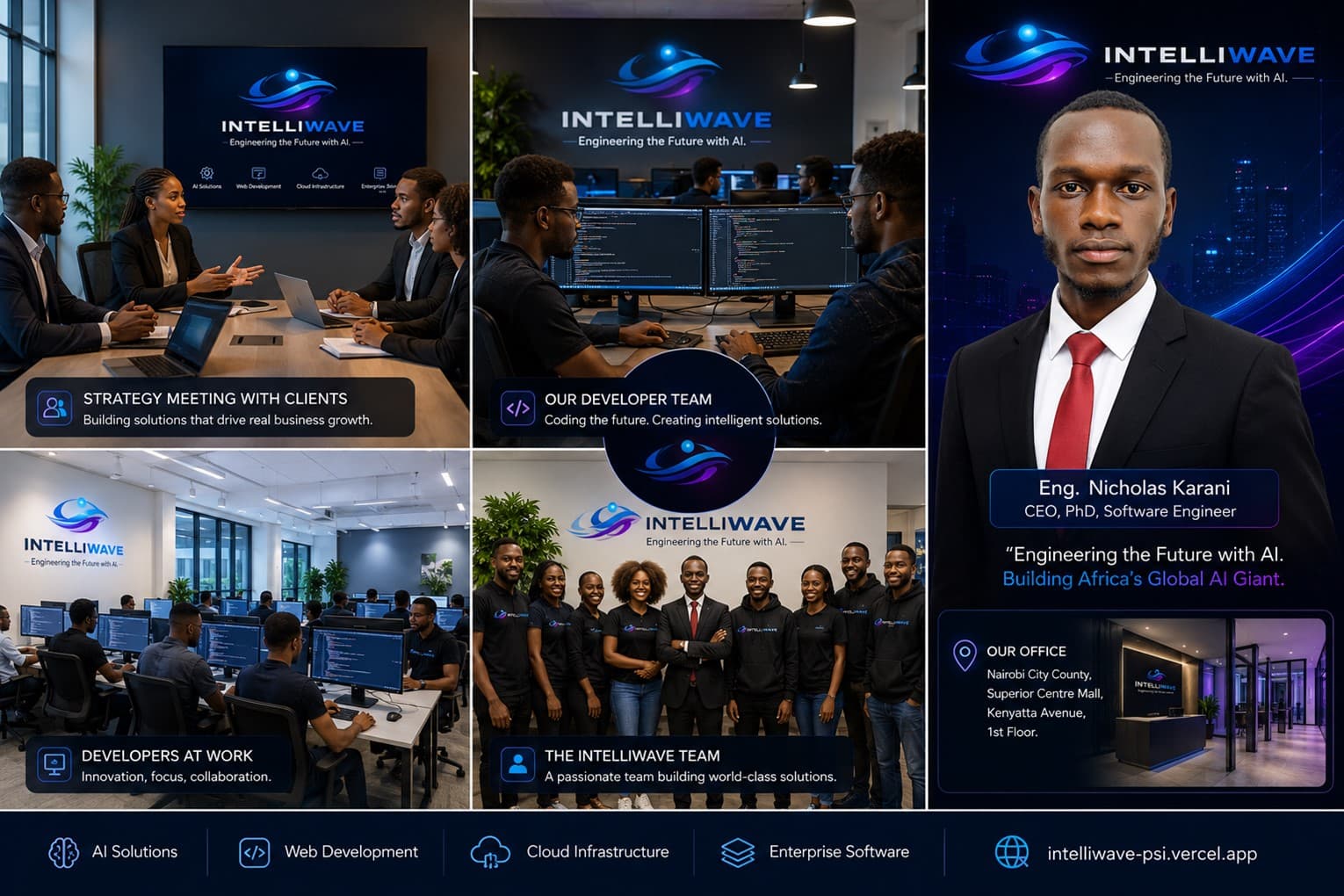 Intelliwave engineering team collaborating on AI solutions